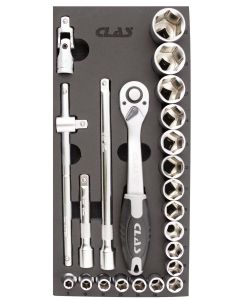 Insert cliquet 1/2" (23pcs)