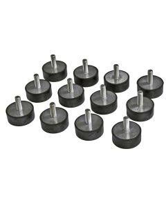 12 Runde, Verstellbare Gummistiele für Hebebühnen (50mm)