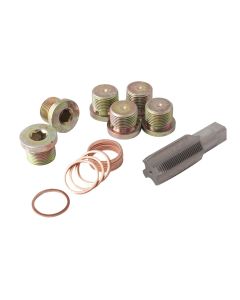 Set aus 6 Stopfen + Dichtungen + Gewindeschneider M22x1.5