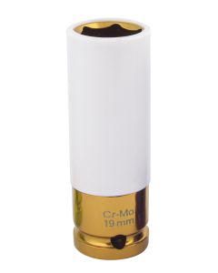 Llave de vaso revestida 1/2" 19mm dorado