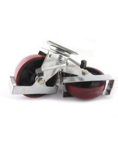 PAIR OF PIVOTING BRAKED WHEELS Ø150x40mm