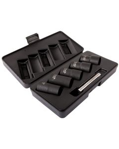 Coffret douilles choc hélicoïdales écrous endommagés Ø17-Ø27mm (5pcs)