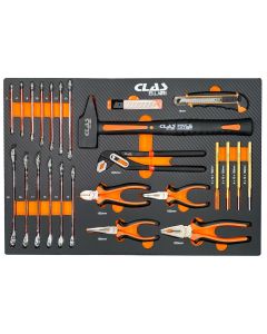 Alicates, martillo y llave inglesa (25 uds.)