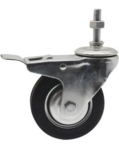 PAIR OF PIVOTING WHEELS WITH SIDE BRAKE Ø100x30mm
