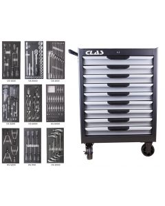 9 DRAWERS + 205 TOOL ROLLER CABINET