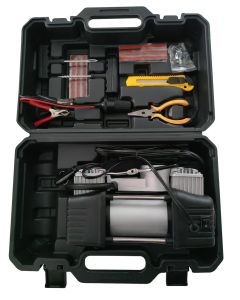 TIRE REPAIR KIT+AIR COMPRESSOR 12V