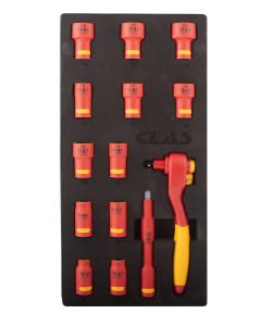 Inserto trinquete y llaves de vaso aisladas 3/8" (14pcs)