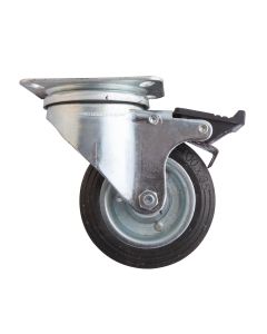 Swivel wheel with brake