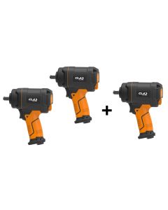 1/2" Impact Wrench Set, 1600 Nm, 2 + 1 Free