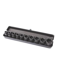 Impact socket kit 10-27mm 1/2" (10pcs)