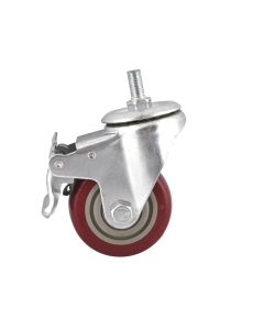 Braked swivel wheel