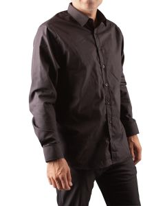Camisa negra de manga larga para hombre (T40)